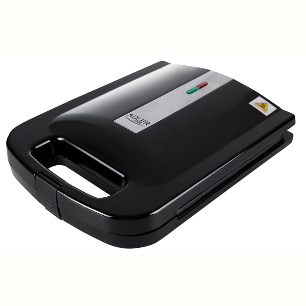 Sandwichera, 4 sandwiches, placas antiadheren adler ad3055 negro 2000w