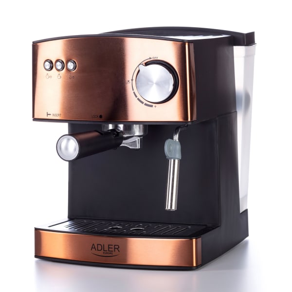Máquina de café expresso automatica 15 bars,  Adler ad 4404cr cobre 850w