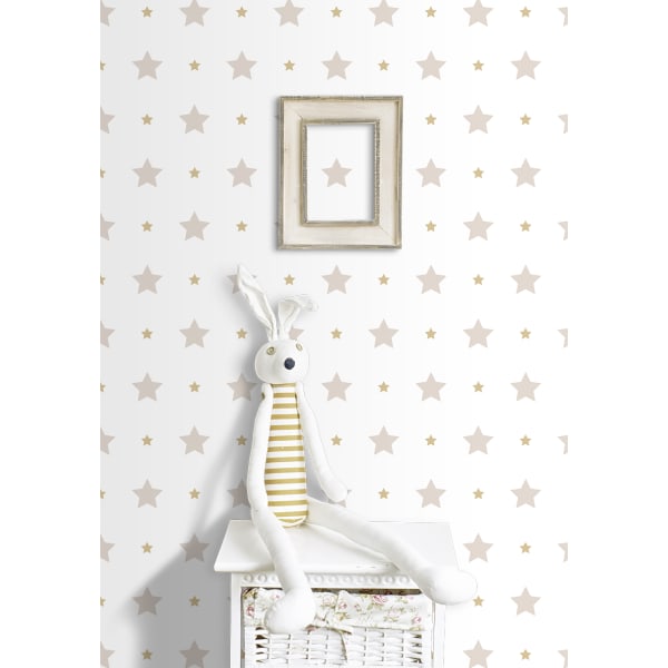 Papel pintado estrellas gris