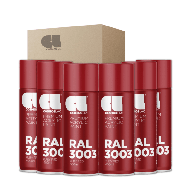 6 x spray premium acrylic brillante ral  400 ml (ral 3003 rojo rubã­)