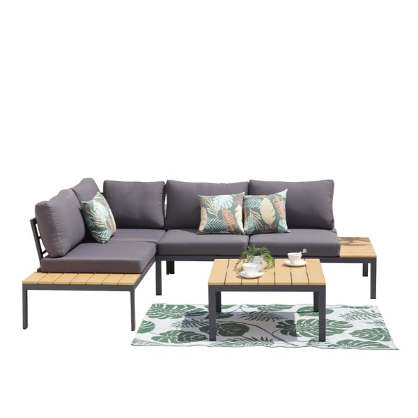Conjunto de muebles de jardín - sofá de esquina  KOBE