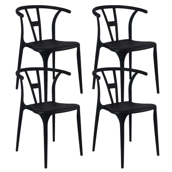 Conjunto de 4 cadeiras empilháveis para exterior scarlett 75x52x49,5cm