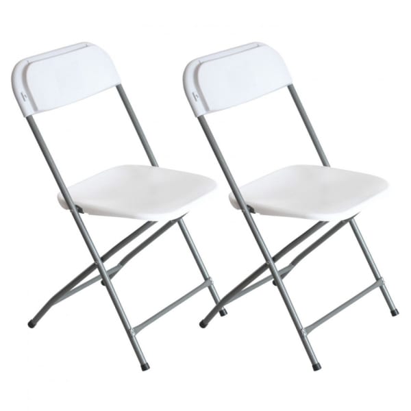 Pack 2 cadeiras dobráveis brancas 49x44.5x80.5cm 7house