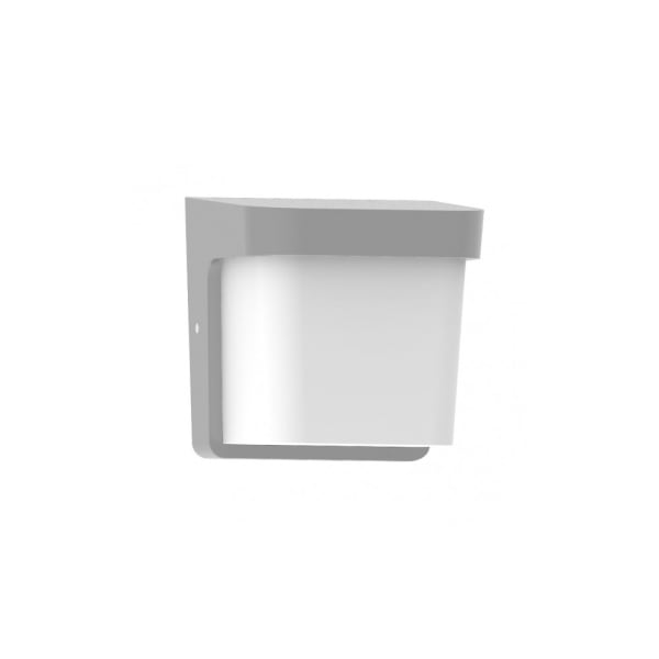 Candeeiro de parede exterior agar policarbonato ip65 cinzento 17x17x14 cm