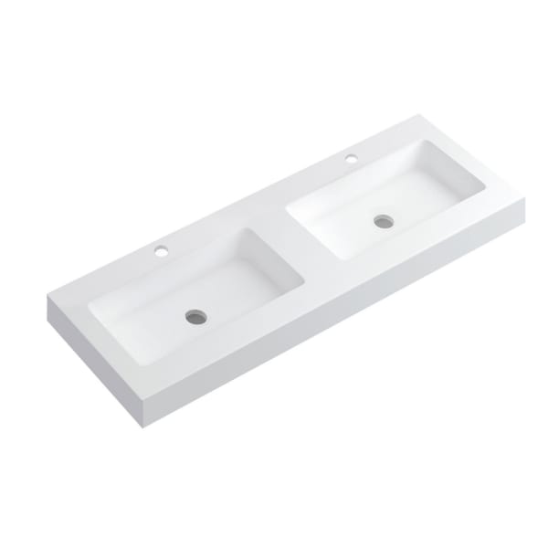 Lavabo con faldón para baño blanco mate 140cm