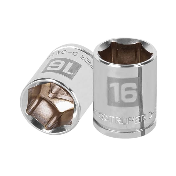 Llave vaso hexagonal, cuadro 3/8" - 16 mm