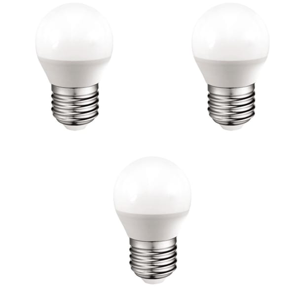 Pack 3 lâmpadas LED esféricas E27 5.2w luz neutra 4000k a2bc
