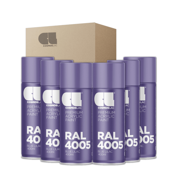 6 x spray premium acrylic brillante ral  400 ml (ral 4005 lila azulado)