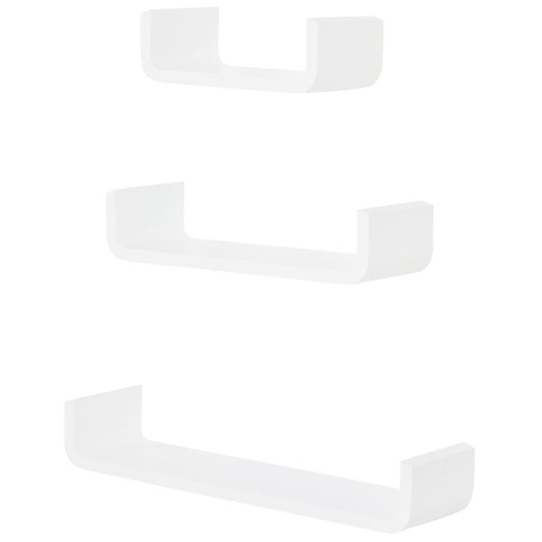 Juego de 3 estantes de pared 60x15x10 cm mdf color blanco Homcom
