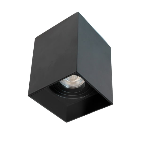 Foco de superfície classic retangular preto ajustável 30º 1xgu10 ip20