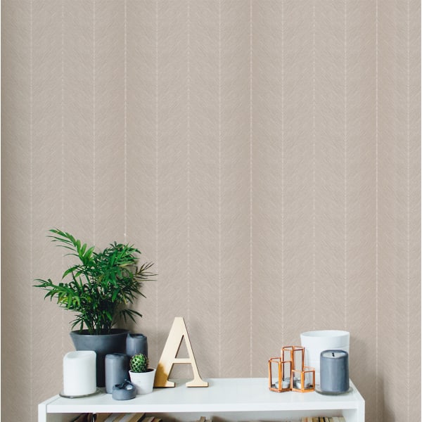 Papel pintado texturizado tnt diseño en zig-zag icaria beige