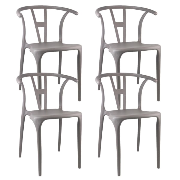 Conjunto de 4 cadeiras empilháveis para exterior scarlett 75x52x49,5cm