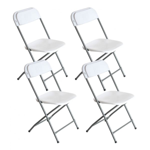 Pack 4 sillas plegables blancas 49x44.5x80.5cm 7house