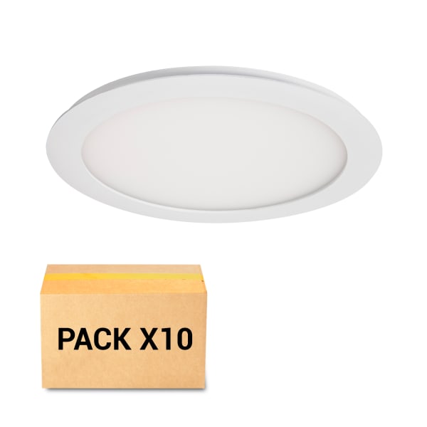 Pack 10X Focos Empotrables LED 12W 4000K Redondo Blanco