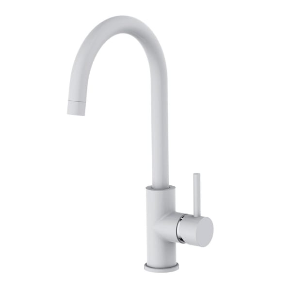 Kibath torneira cozinha monocomando nie branco fabricada em latão