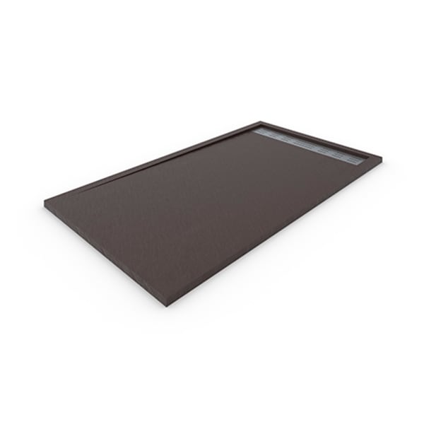 Base de duche em resina com quadro. Castanho chocolate 70x90cm