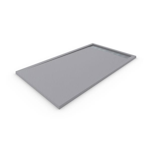 Base de duche em resina com quadro. Cinza cimento 90x120cm