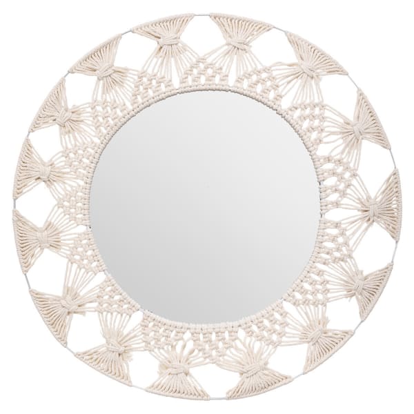 Espelho de palmeira de algodão bege - 56 cm