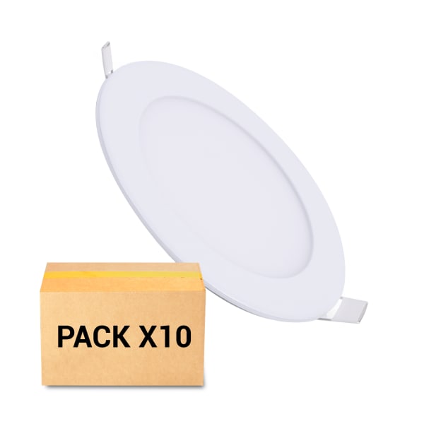 Pack 10X Focos Empotrables para Baño LED 18W Redondos 3000K Blanco IP44