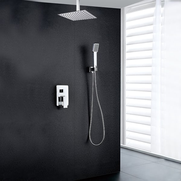 Kibath grifo empotrado de ducha equiipo techo monomando che cuadrado cromo