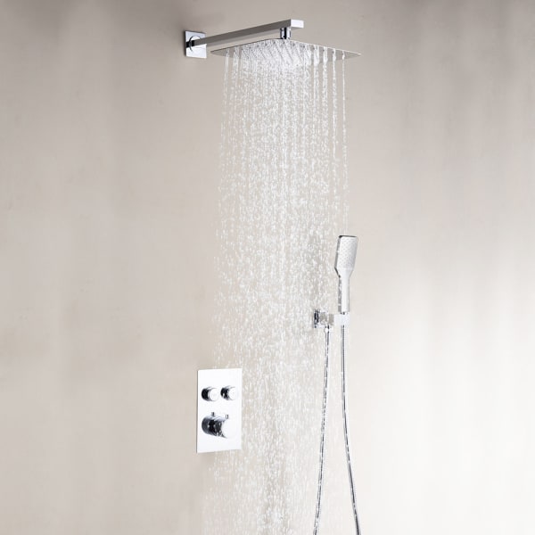 Grifo termostático de ducha para empotrar 2 vías pared pul