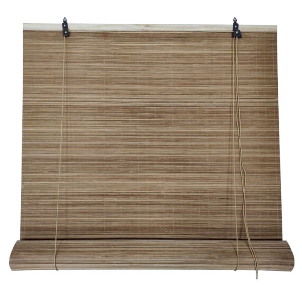 Estor enrollable| 150x200cm| marron| 100% bambu reforzado| persiana madera