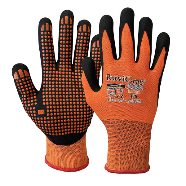 Guante de nitrilo con puntos PVC - Talla 9