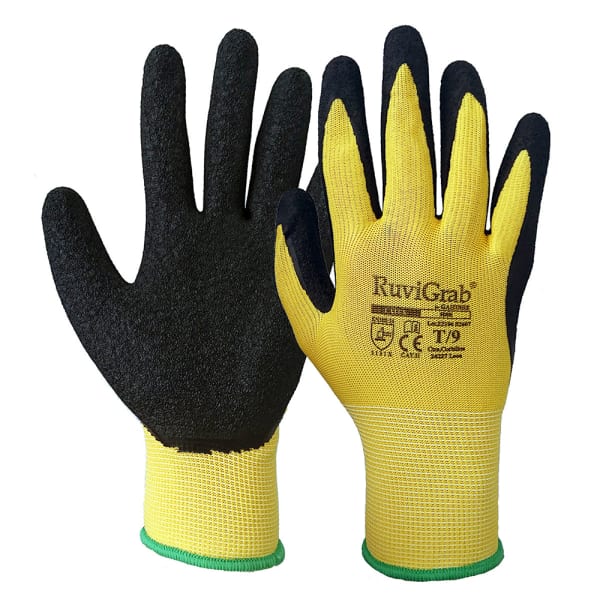 Guantes textil de látex rugoso - Talla 9