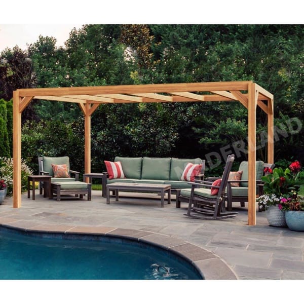 Pérgola de madera laminada alicante (maderland) - gardeneas