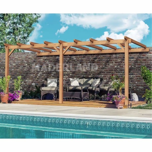 Pérgola de madera laminada adosada  - palma
