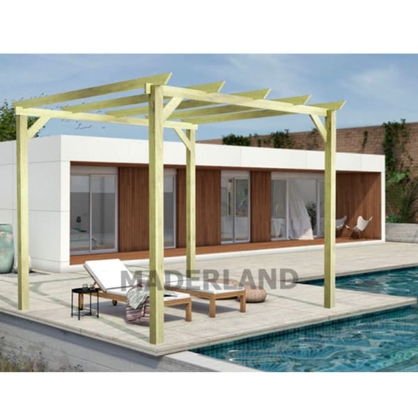 Pérgola de madera maciza j erez (maderland) - gardeneas