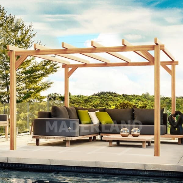Pérgola de madera laminada linares (maderland) - gardeneas