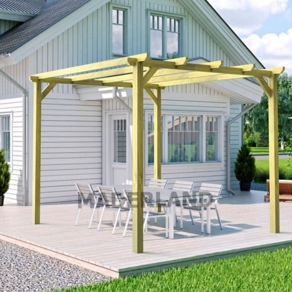 Pérgola de madera maciza barcelona (maderland) - gardeneas