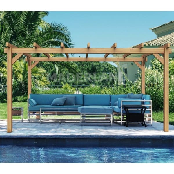 Pérgola de madera laminada valencia (maderland) - gardeneas