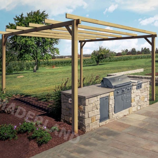 Pérgola de madera maciza murcia (maderland) - gardeneas