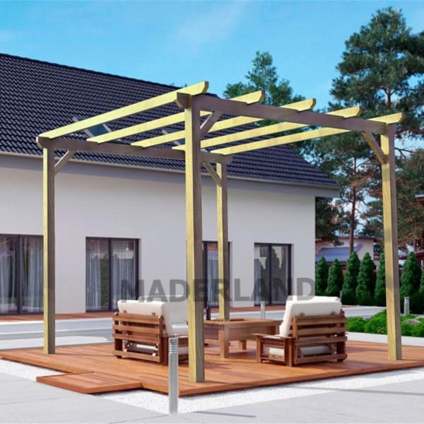 Pérgola de madera maciza madrid (maderland) - gardeneas