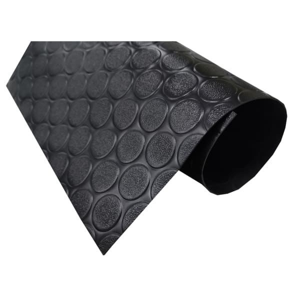 Suelo PVC| Composición 100% Caucho| Diseño Botones Negro| Grosor 1MM| 140X250CM