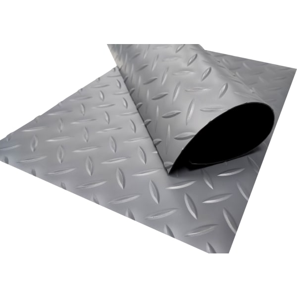 Suelo PVC| 100% PVC| estrias gris| 1mm| 140x150cm