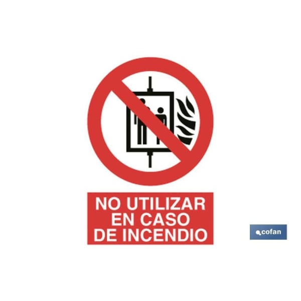 Señal poliestireno 210x148mm prohibido usar en incendios