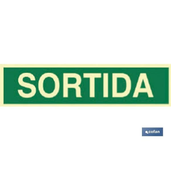 Señal lumuniscente 400x100mm sortida