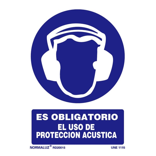 Cartel 30*21 rd20015 oblig. Proteccion acustica