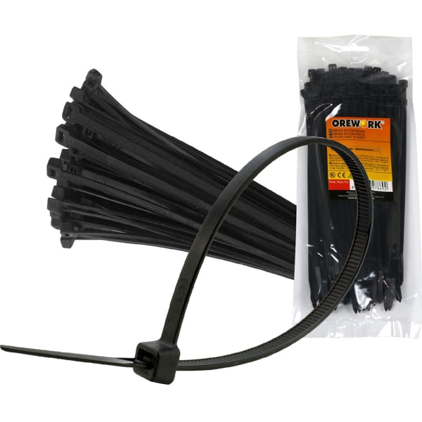 BRIDA NYLON OREWORK NEGRA 4,8x350 100ud