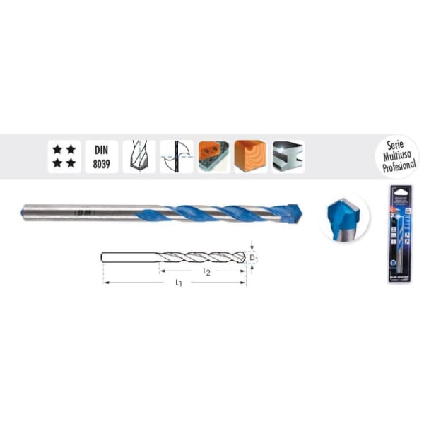 Broca multiusos profesional 5 mm bluemaster bw805b en blister
