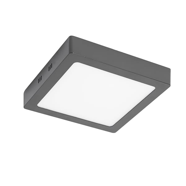 Plafon Cuadrado para Exterior LED 18W 4000K IP44 Gris Antracita