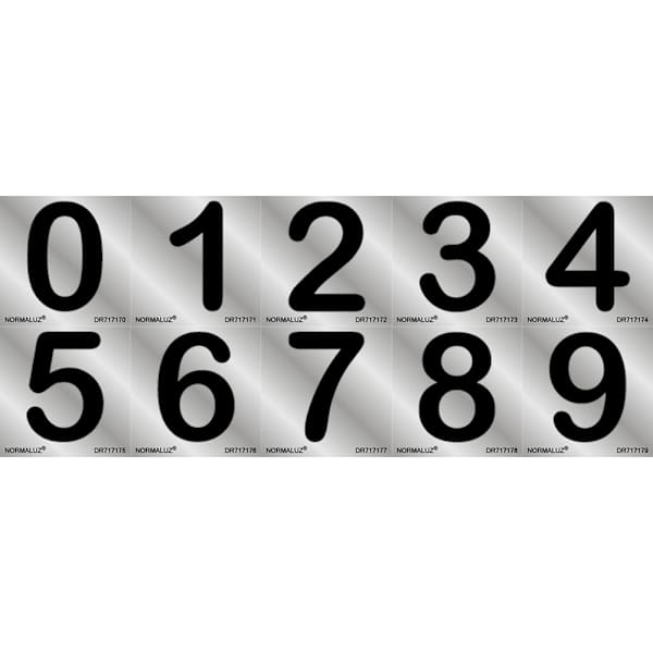 Señal numero 4 acero inox adhesivo 5cm rd717174