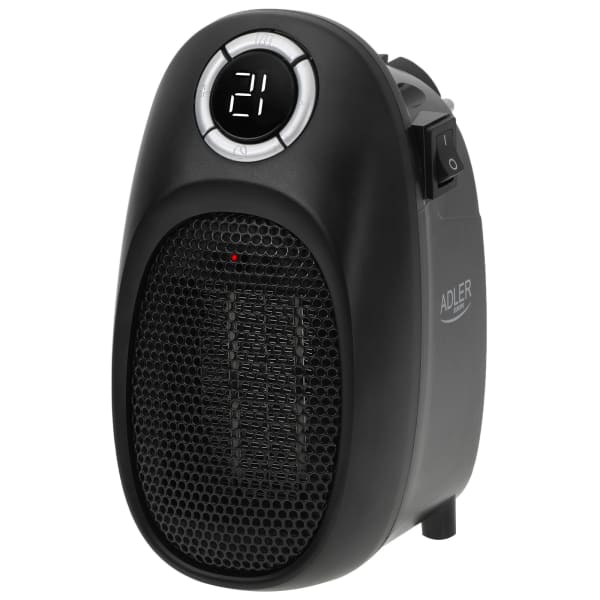 Mini aquecedor termoventilador portátil, sele adler ad7726 preto 1500w