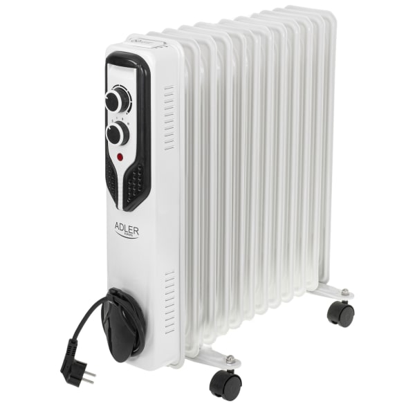 Radiador de Aceite 11 Elementos, 3 Niveles de Pote Blanco 2500W Adler AD7817