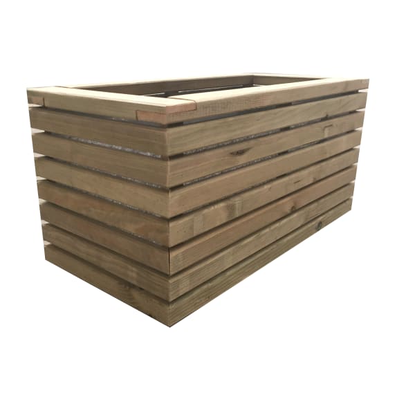 Jardinera Luxe 100x50x54 cm de madera de pino tratada para exterior.