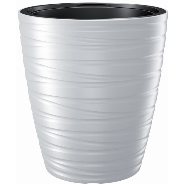 Vaso de plástico maze 32l com depósito, branco 37,5x37,5x41,9 cm