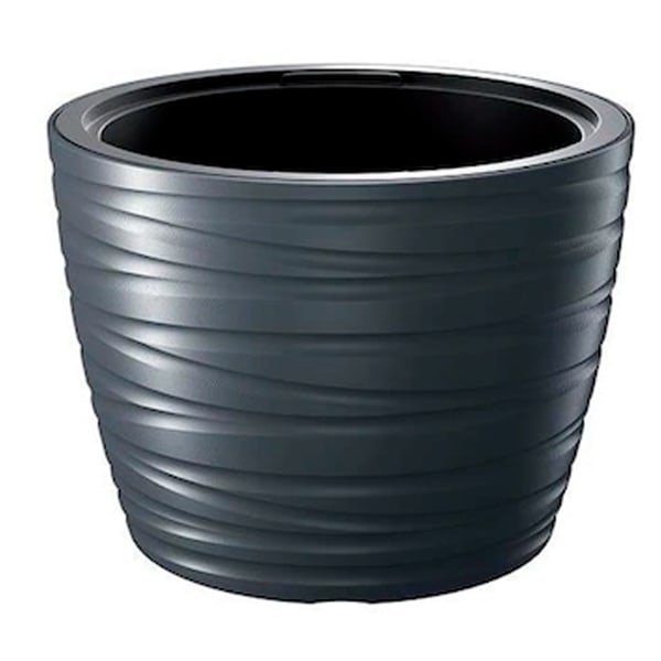 Vaso de plástico maze 22l com depósito, antracite 37,5x37,5x27,9 cm